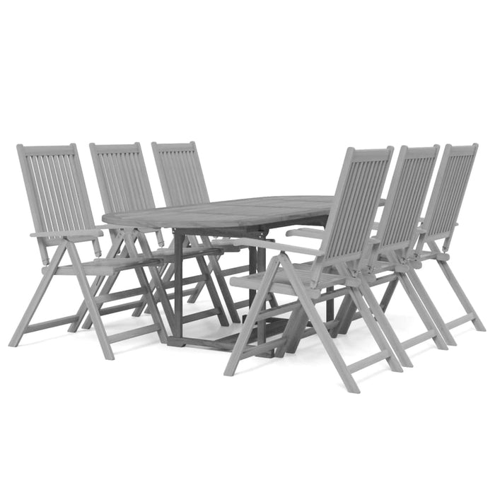 Set da Pranzo per Giardino 7 pz in Legno Massello di Acacia cod mxl 43039