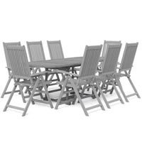 Set da Pranzo per Giardino 9 pz in Legno Massello di Acacia cod mxl 43122