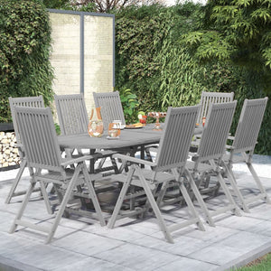 Set da Pranzo per Giardino 9 pz in Legno Massello di Acacia cod mxl 43122