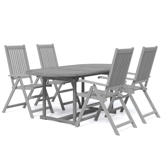 Set da Pranzo per Giardino 5 pz in Legno Massello di Acacia cod mxl 40514