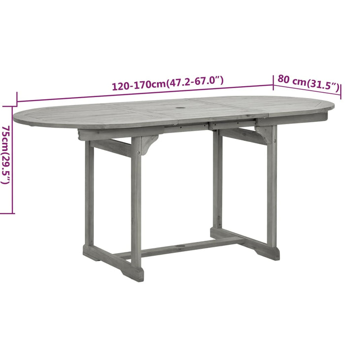 Set da Pranzo per Giardino 5 pz in Legno Massello di Acacia cod mxl 40514