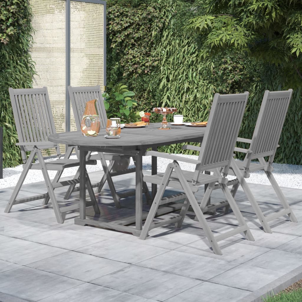 Set da Pranzo per Giardino 5 pz in Legno Massello di Acacia cod mxl 40514