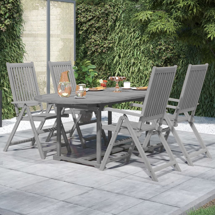 Set da Pranzo per Giardino 5 pz in Legno Massello di Acacia cod mxl 40514