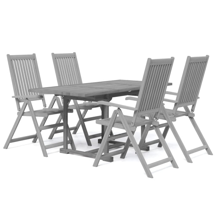 Set da Pranzo per Giardino 5 pz in Legno Massello di Acacia cod mxl 42375