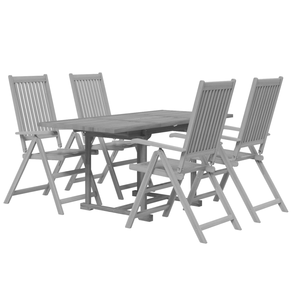 Set da Pranzo per Giardino 5 pz in Legno Massello di Acacia cod mxl 42375