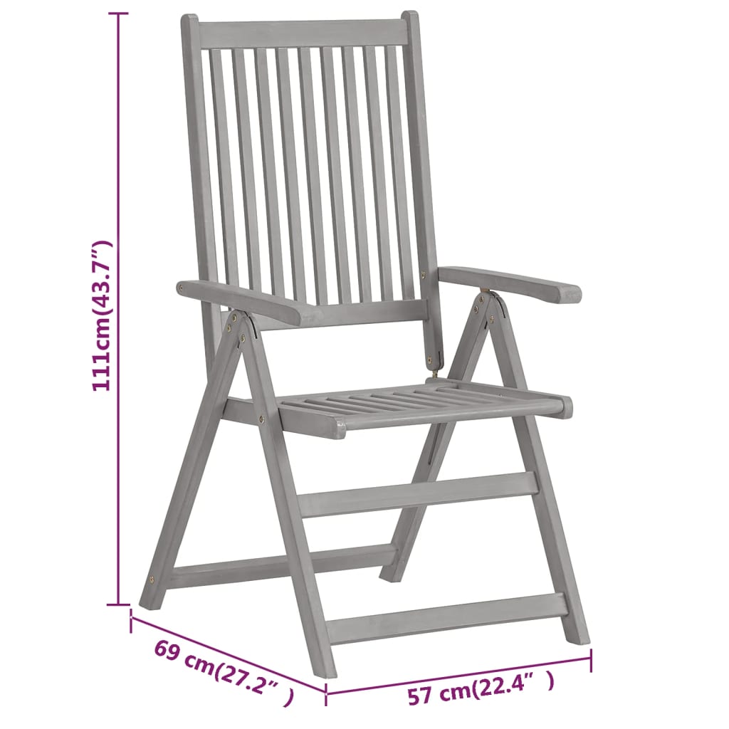 Set da Pranzo per Giardino 5 pz in Legno Massello di Acacia cod mxl 42375