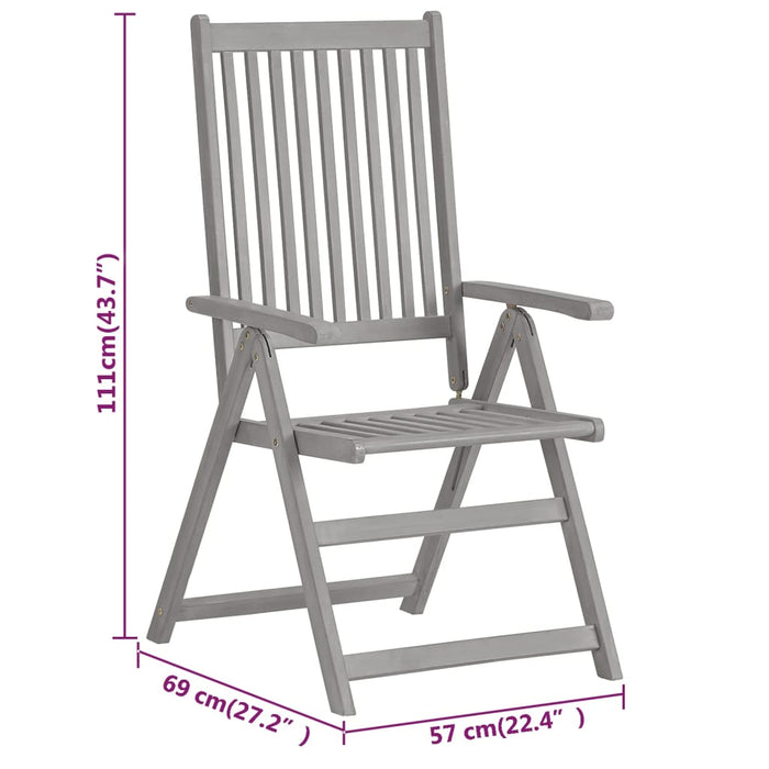 Set da Pranzo per Giardino 5 pz in Legno Massello di Acacia cod mxl 42375