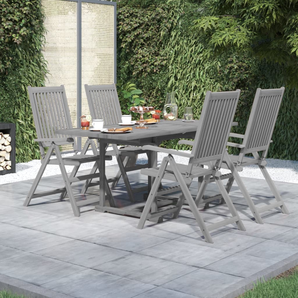 Set da Pranzo per Giardino 5 pz in Legno Massello di Acacia cod mxl 42375