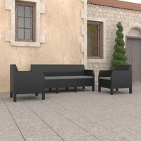 Set Divani da Giardino 3pz con Cuscini in Rattan PP Antracite 3079672