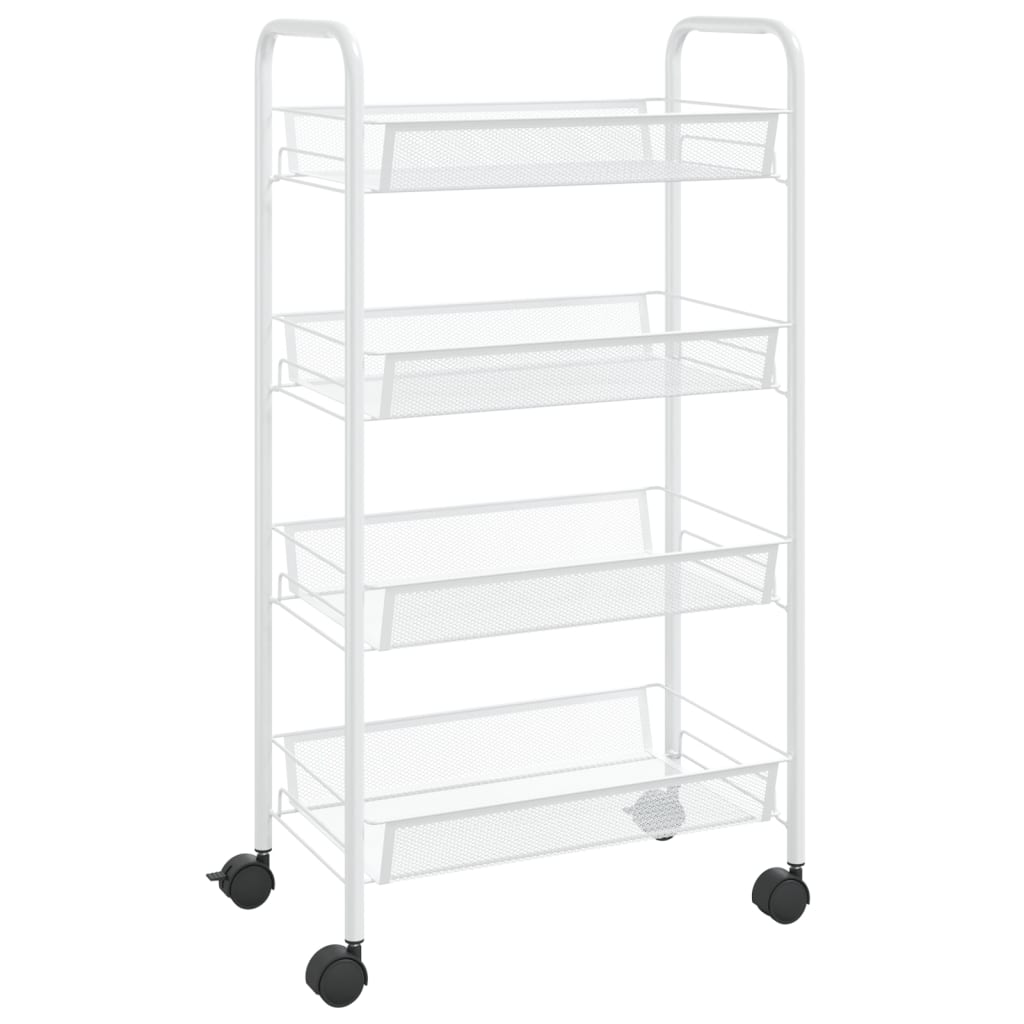 Carrello da Cucina con 4 Ripiani Bianco 46x26x64 cm in Ferro cod mxl 64106