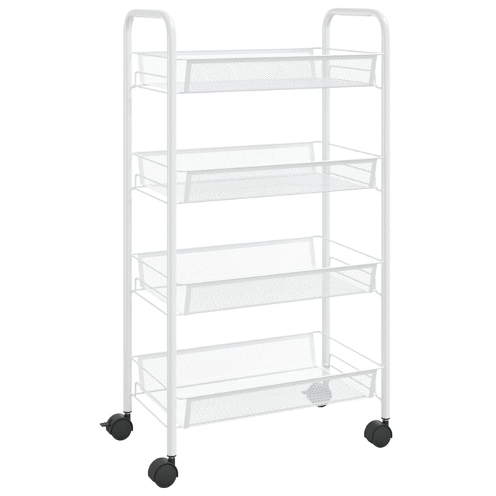 Carrello da Cucina con 4 Ripiani Bianco 46x26x64 cm in Ferro 336326