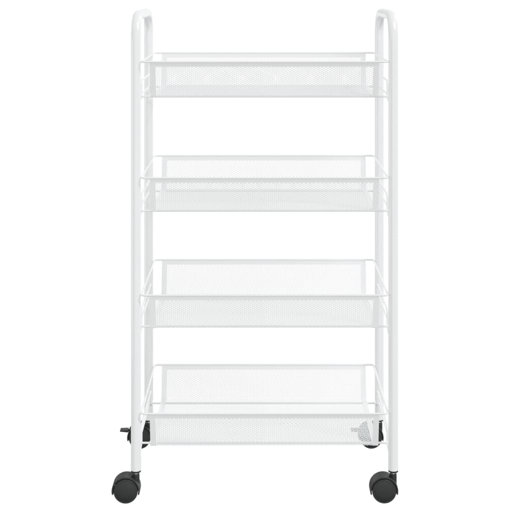 Carrello da Cucina con 4 Ripiani Bianco 46x26x64 cm in Ferro cod mxl 64106