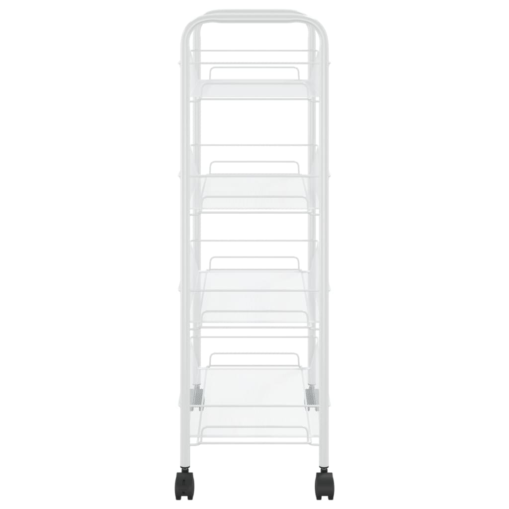 Carrello da Cucina con 4 Ripiani Bianco 46x26x64 cm in Ferro cod mxl 64106