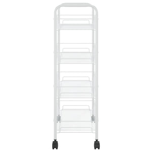 Carrello da Cucina con 4 Ripiani Bianco 46x26x64 cm in Ferro cod mxl 64106