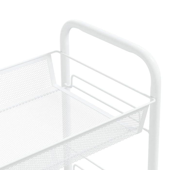 Carrello da Cucina con 4 Ripiani Bianco 46x26x64 cm in Ferro 336326