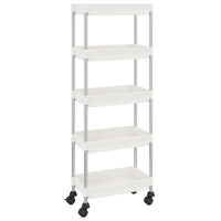 Carrello da Cucina 5 Ripiani Bianco 42x29x128 cm Ferro e ABS 336332