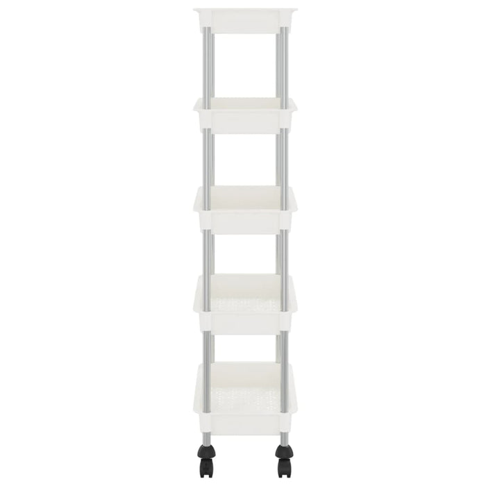 Carrello da Cucina 5 Ripiani Bianco 42x29x128 cm Ferro e ABS 336332