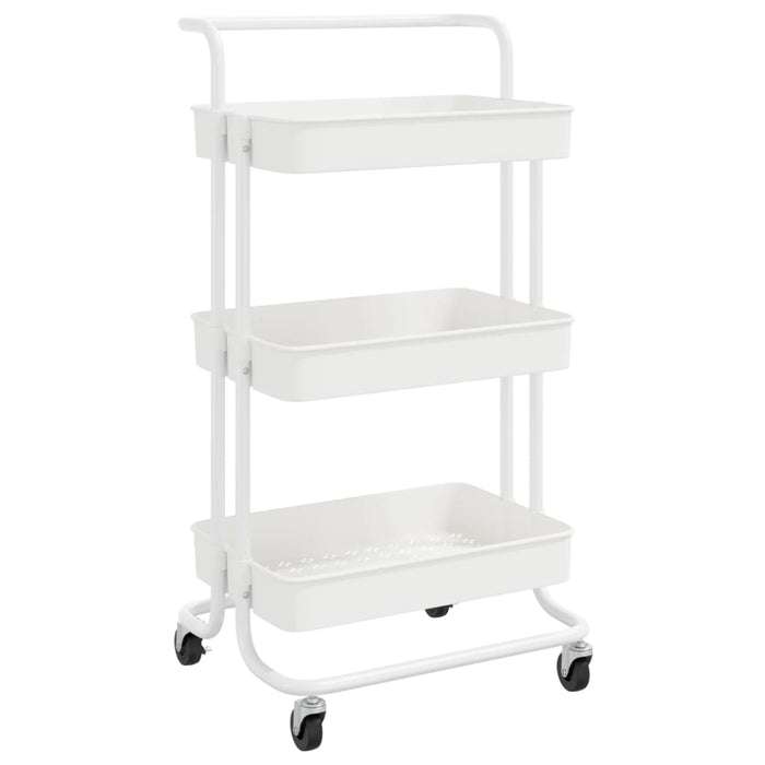 Carrello da Cucina 3 Ripiani Bianco 42x25x83,5 cm Ferro e ABS cod mxl 67358