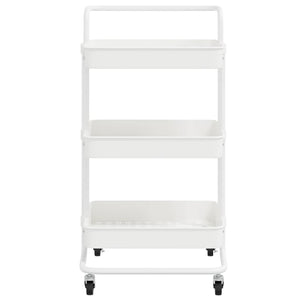 Carrello da Cucina 3 Ripiani Bianco 42x25x83,5 cm Ferro e ABS cod mxl 67358