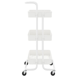 Carrello da Cucina 3 Ripiani Bianco 42x25x83,5 cm Ferro e ABS cod mxl 67358