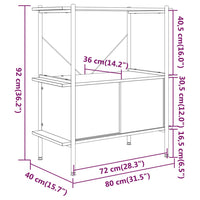 Scaffalatura 3 Livelli con Mobiletto 80x40x92cm Acciaio e Legno 336351