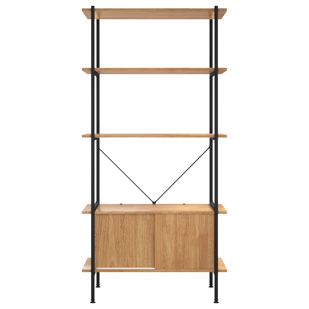 Scaffalatura 5 Livelli con Mobile 80x40x163 cm Acciaio e Legno cod mxl 23811