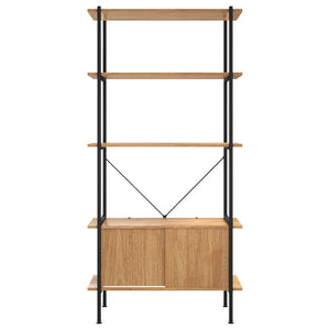 Scaffalatura 5 Livelli con Mobile 80x40x163 cm Acciaio e Legno cod mxl 23811