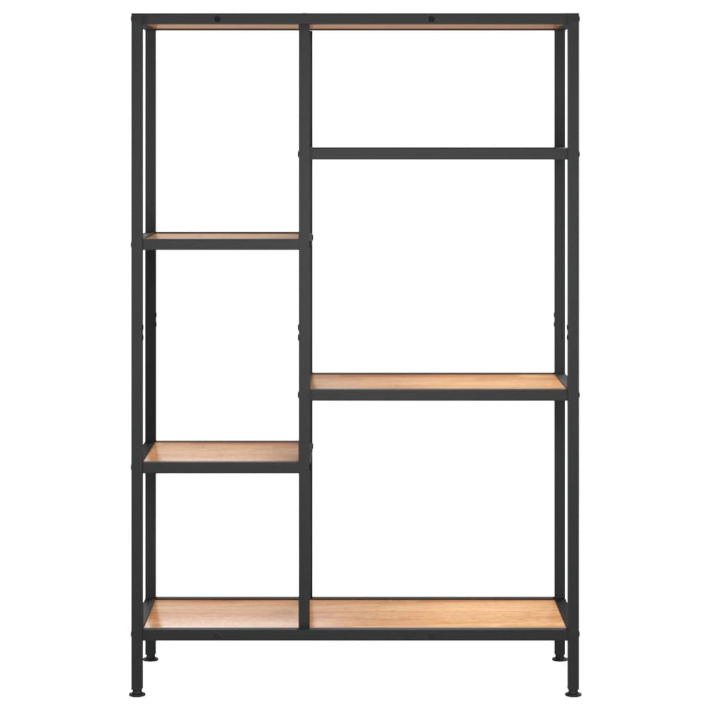 Scaffale per Libri 80x30x120 cm Acciaio e Legno Multistrato 336357