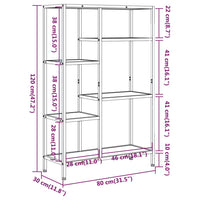 Scaffale per Libri 80x30x120 cm Acciaio e Legno Multistrato 336357