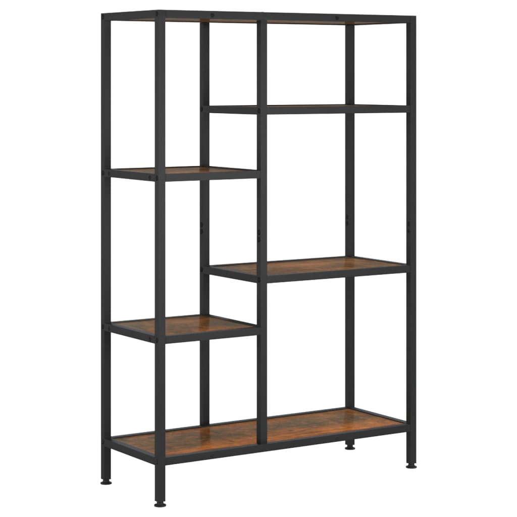 Scaffale per Libri 80x30x120 cm Acciaio e Legno Multistrato 336358