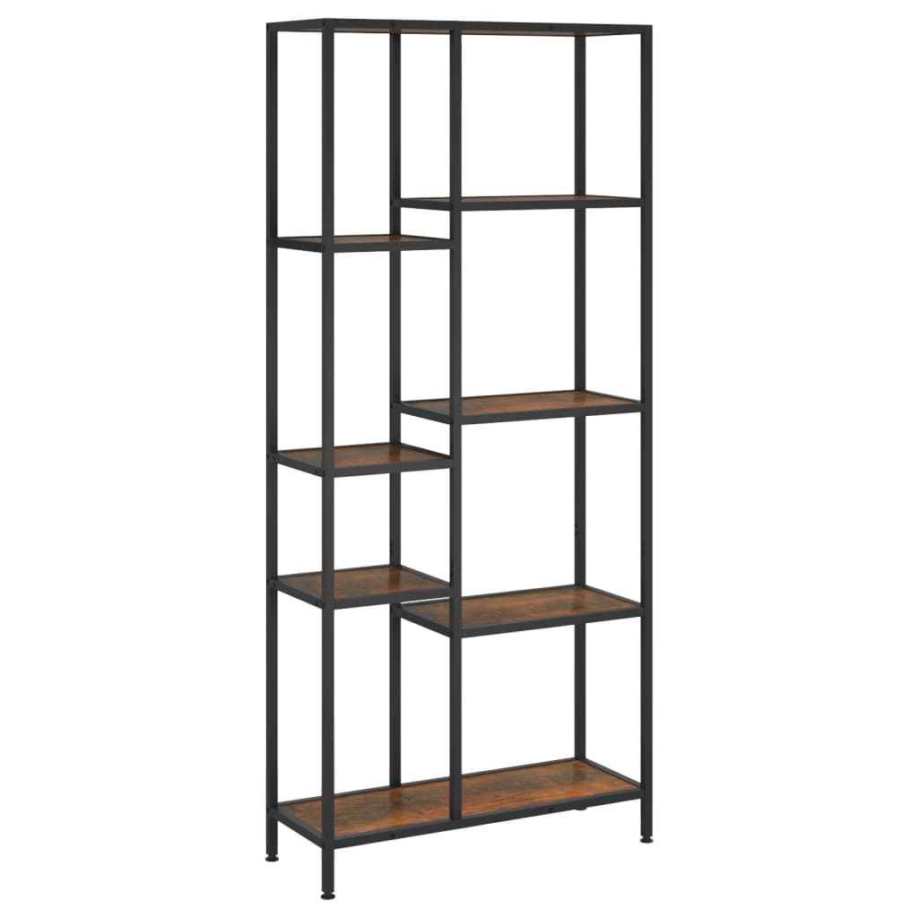 Scaffale per Libri 80x30x180 cm Acciaio e Legno Multistrato cod mxl 18842