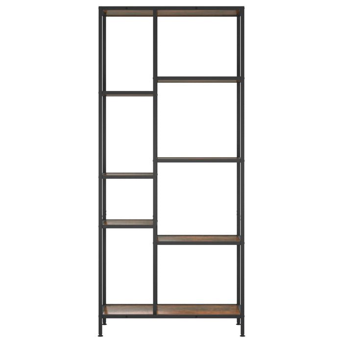 Scaffale per Libri 80x30x180 cm Acciaio e Legno Multistrato cod mxl 18842