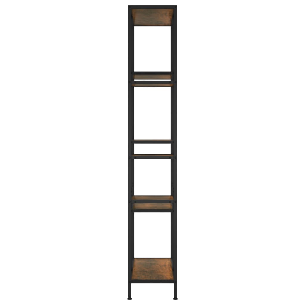 Scaffale per Libri 80x30x180 cm Acciaio e Legno Multistrato cod mxl 18842