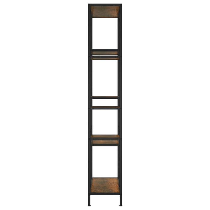 Scaffale per Libri 80x30x180 cm Acciaio e Legno Multistrato cod mxl 18842