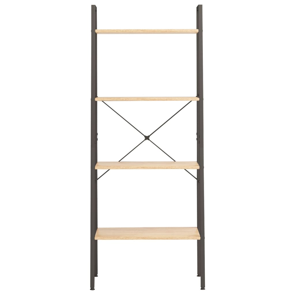 Scaffale Autoportante 4 Ripiani Marrone Chiaro Nero 56x35x140cm 336364