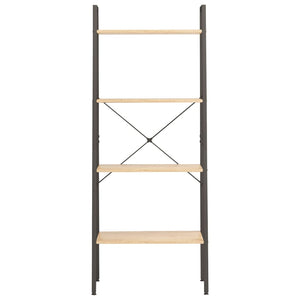 Scaffale Autoportante 4 Ripiani Marrone Chiaro Nero 56x35x140cm 336364