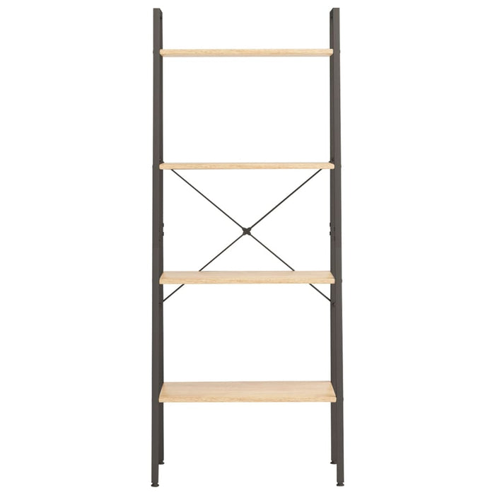 Scaffale Autoportante 4 Ripiani Marrone Chiaro Nero 56x35x140cm 336364