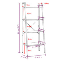 Scaffale Autoportante 4 Ripiani Marrone Chiaro Nero 56x35x140cm cod mxl 8967