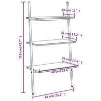 Scaffale Pendente a 3 Livelli Marrone Chiaro e Nero 64x34x116cm cod mxl 6387