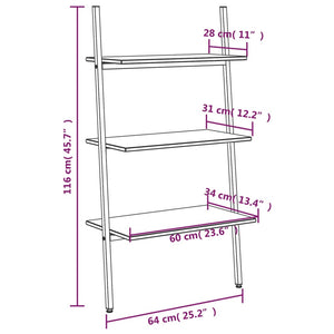 Scaffale Pendente a 3 Livelli Marrone Chiaro e Nero 64x34x116cm cod mxl 6387