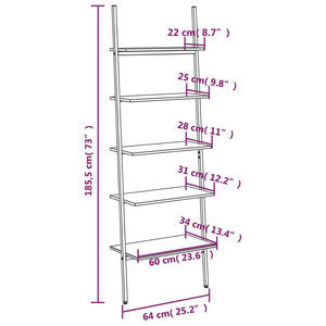 Scaffale Pendente 5 Ripiani Marrone Chiaro e Nero 64x34x185,5cm cod mxl 15971