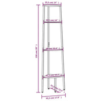 Scaffale Angolare 4 Livelli Marrone Scuro Nero 45,5x31,5x150cm cod mxl 47740