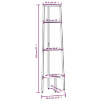 Scaffale Angolare a 4 Livelli Nero 45,5x31,5x150 cm 336393