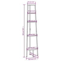 Scaffale Angolare 5 Livelli Marrone Scuro Nero 45,5x31,5x180 cm 336395