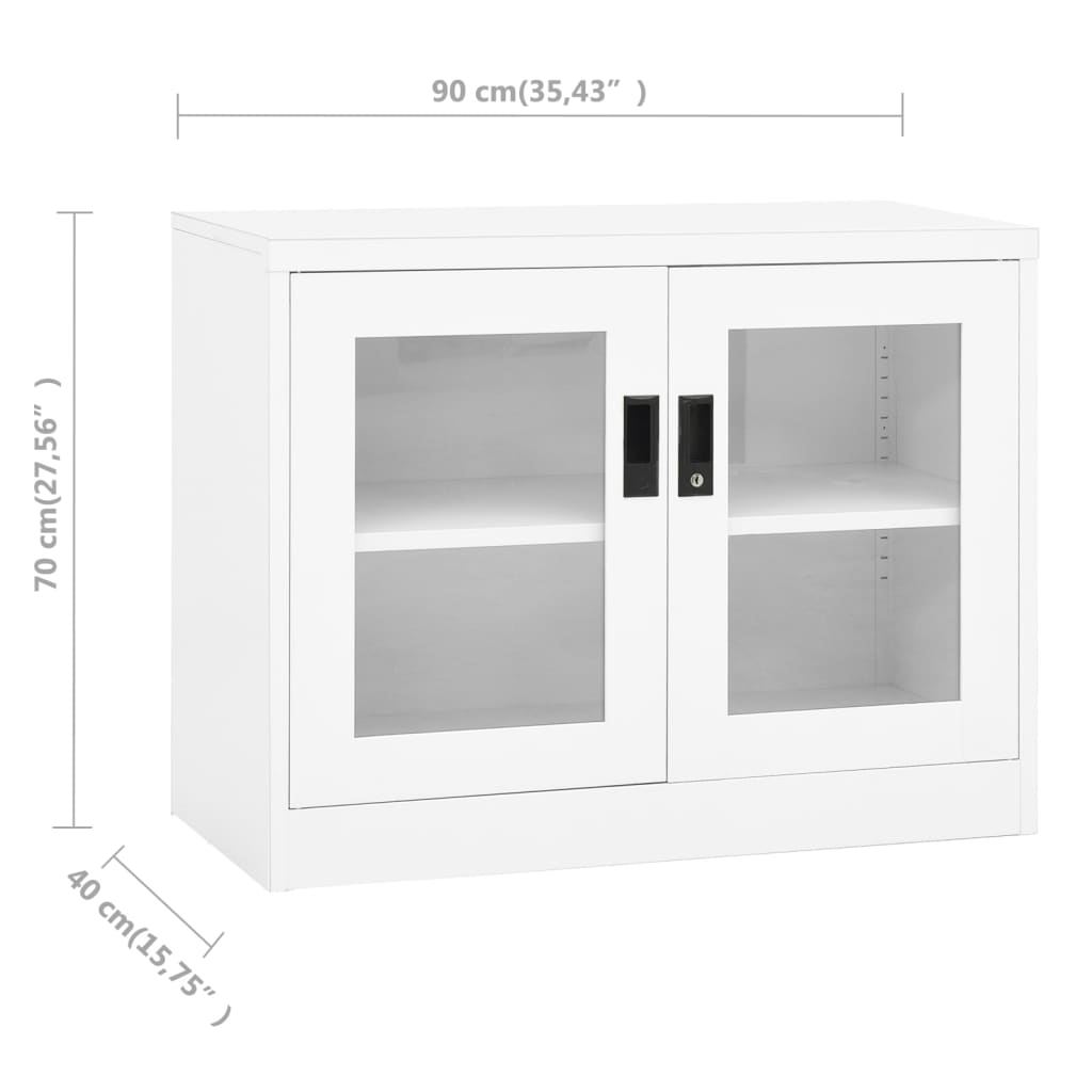 Armadio per Ufficio Bianco 90x40x70 cm in Acciaio 335926