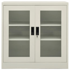 Armadio per Ufficio Grigio Chiaro 90x40x90 cm in Acciaio