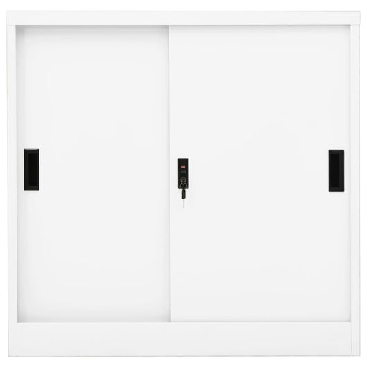 Armadio per Ufficio Anta Scorrevole Bianco 90x40x90cm Acciaio