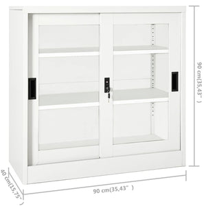 Armadio con Ante Scorrevoli Bianco 90x40x90 cm in Acciaio cod mxl 68752