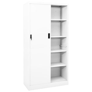 Armadio per Ufficio Anta Scorrevole Bianco 90x40x180 cm Acciaio 335958