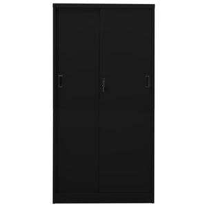 Armadio per Ufficio Anta Scorrevole Nero 90x40x180 cm Acciaio cod mxl 52044